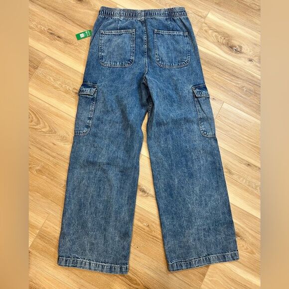 GAP High Rise Wide Leg Cargo Denim Pants Size Small - Picture 2 of 8
